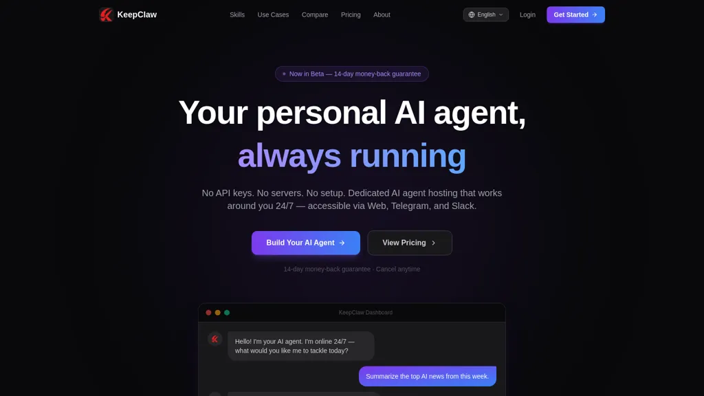 KeepClaw.ai AI tool screenshot
