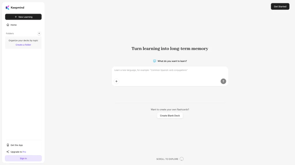Keepmind AI tool screenshot