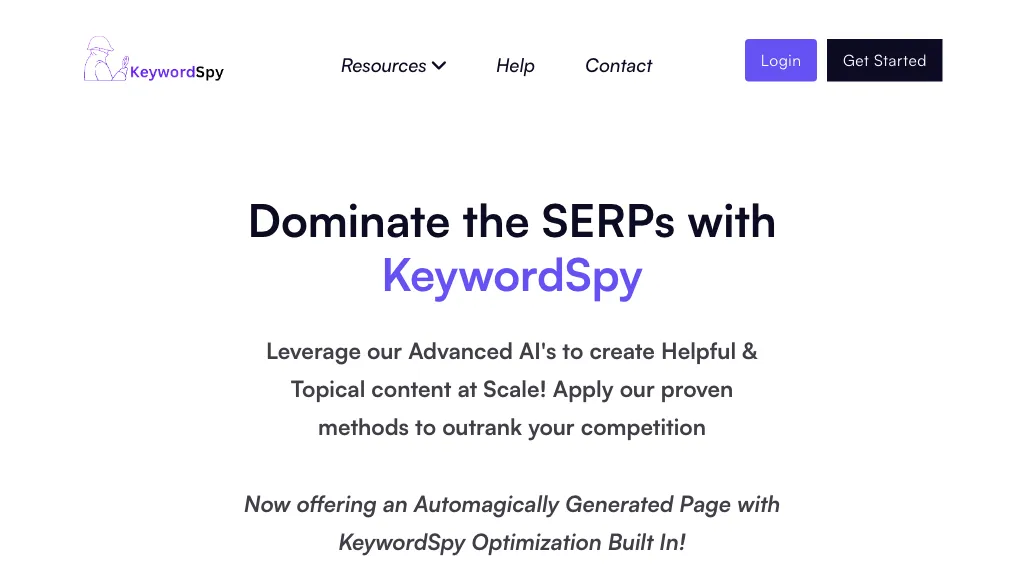 KeywordSpy website