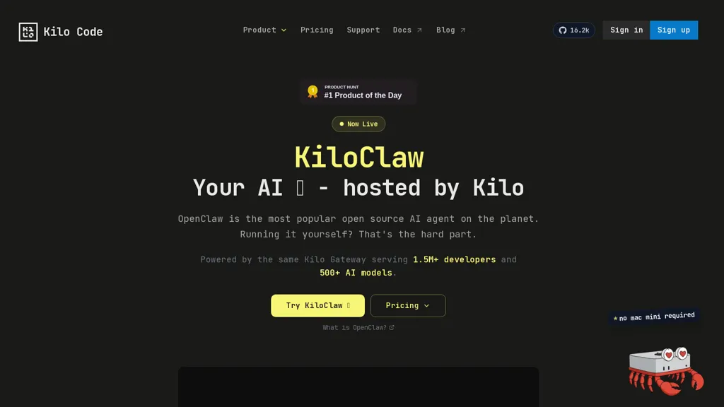 KiloClaw AI tool screenshot