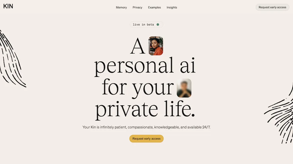Kin AI website