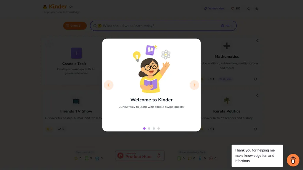 Kinder games AI tool screenshot