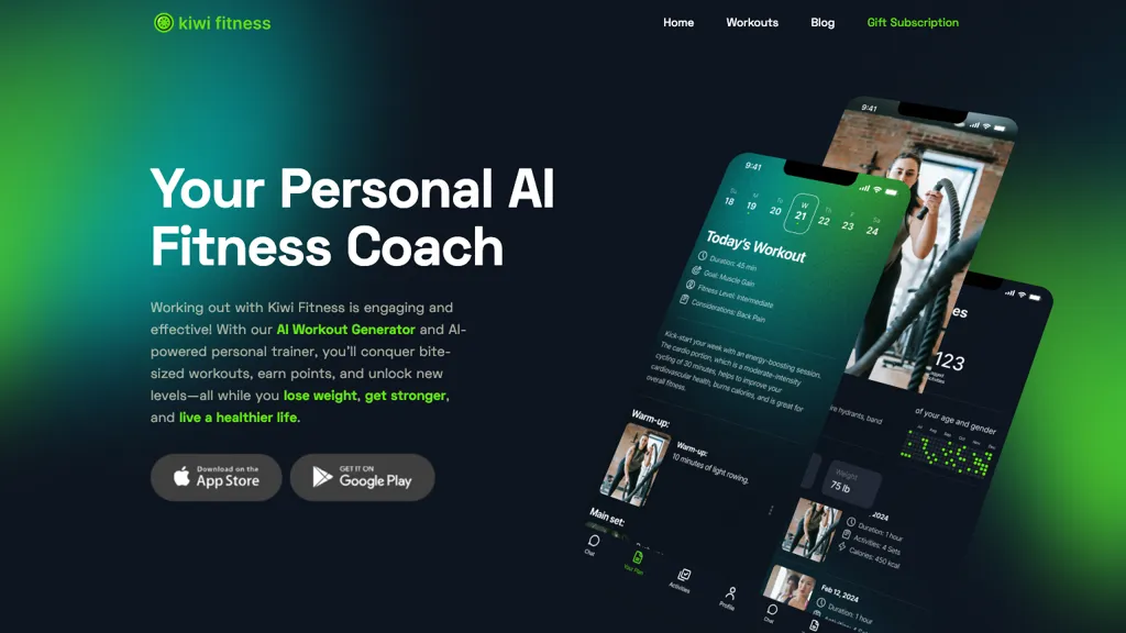 Kiwi Fitness website