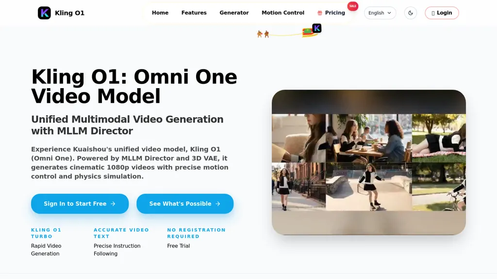 Kling O1 AI tool screenshot