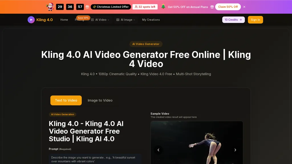Kling4.app AI tool screenshot
