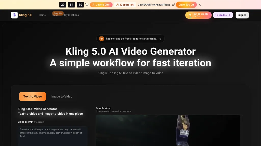Kling5.video AI tool screenshot