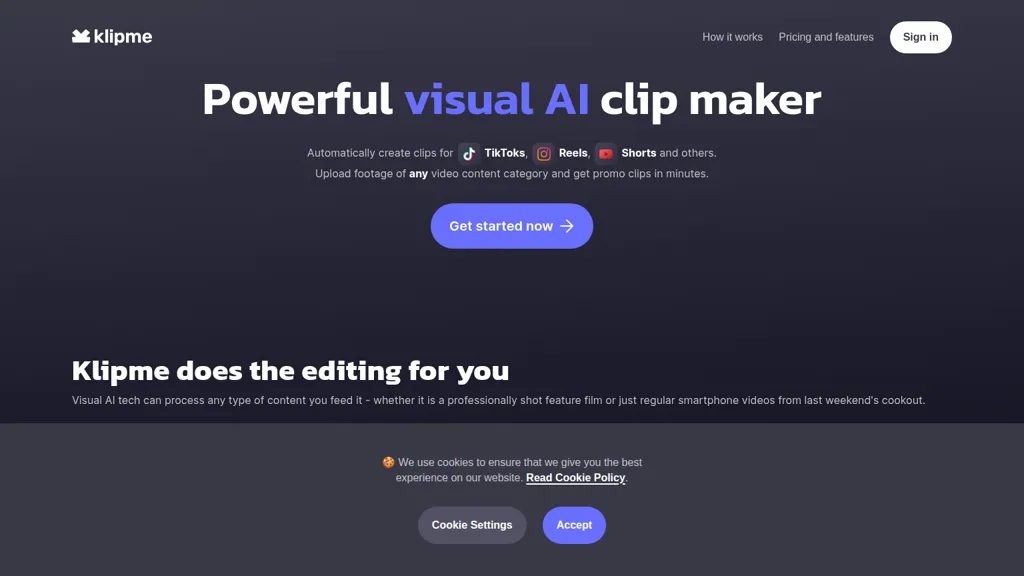 Klipme AI tool screenshot