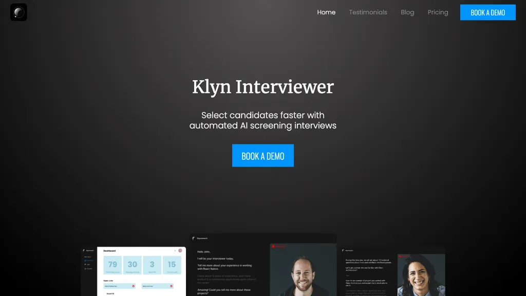 Klyn Interviewer AI website