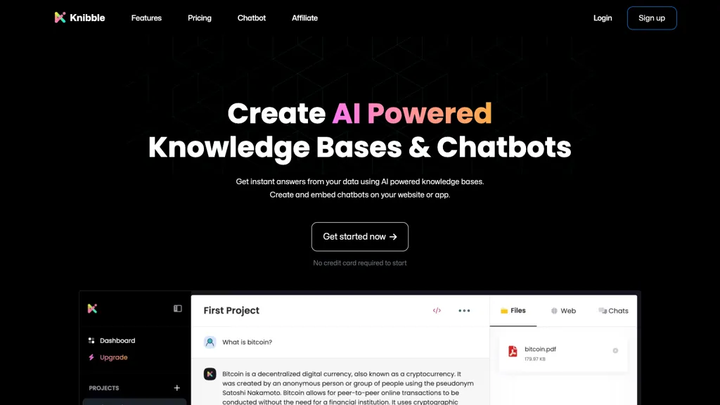Knibble.AI website