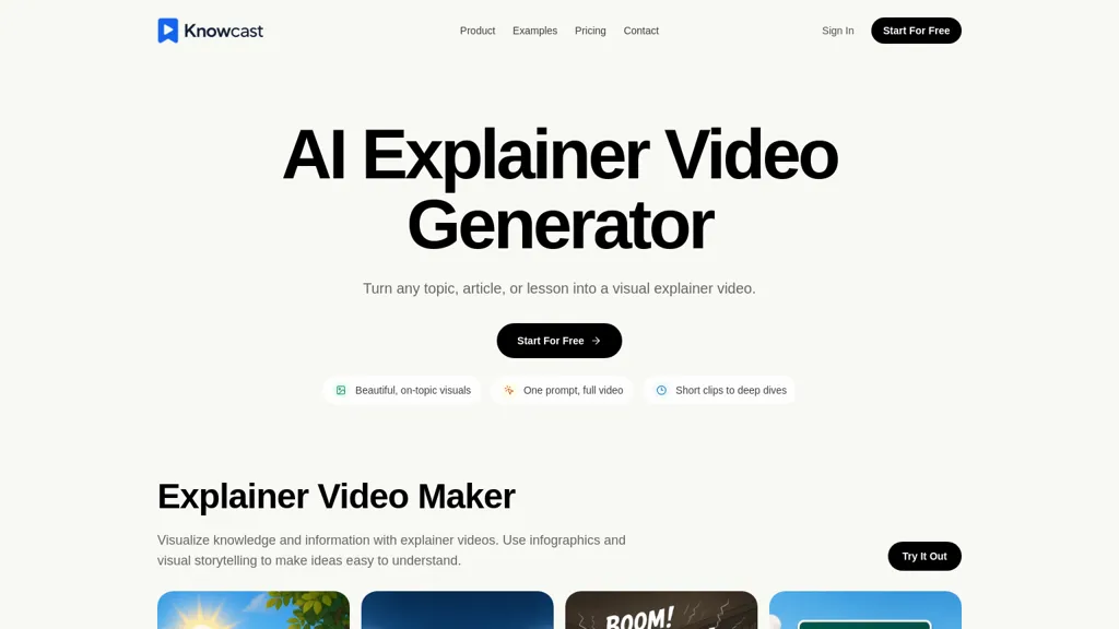 KnowCast AI tool screenshot