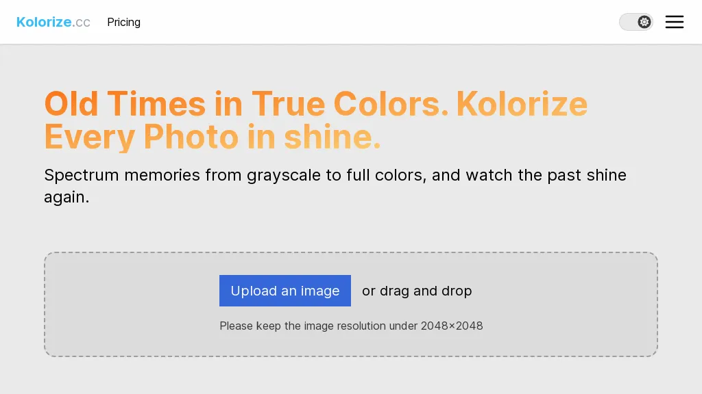 Kolorize website