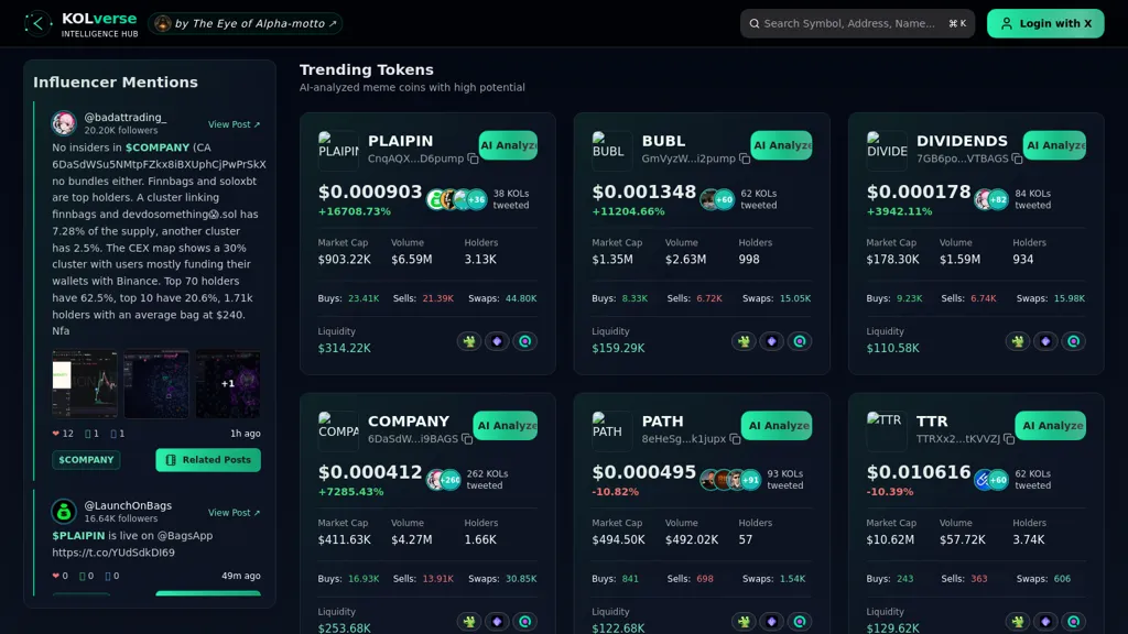 KOLverse AI tool screenshot