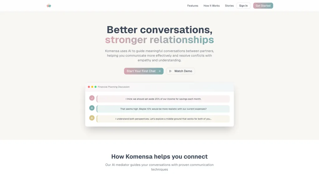 Komensa AI tool screenshot