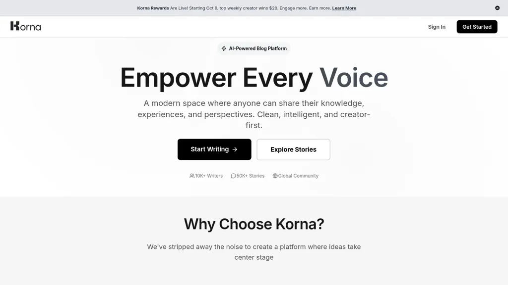 Korna AI tool screenshot