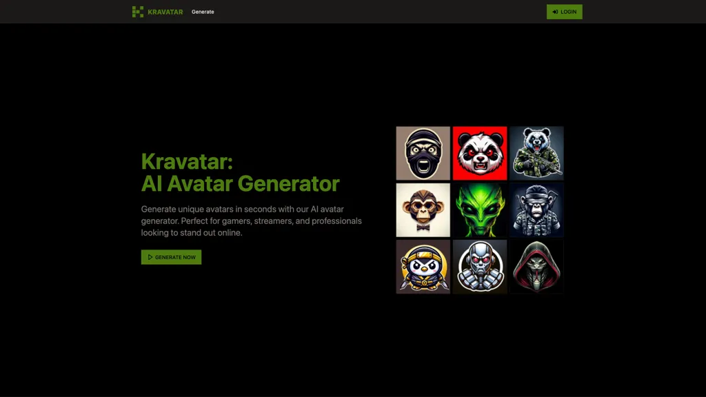 Kravatar AI tool screenshot