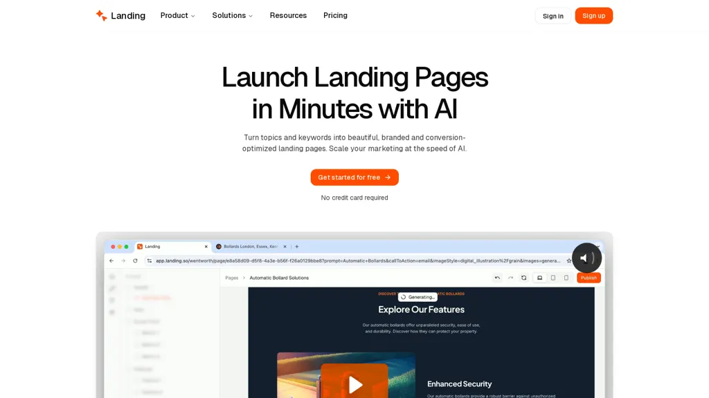 Landing.so website