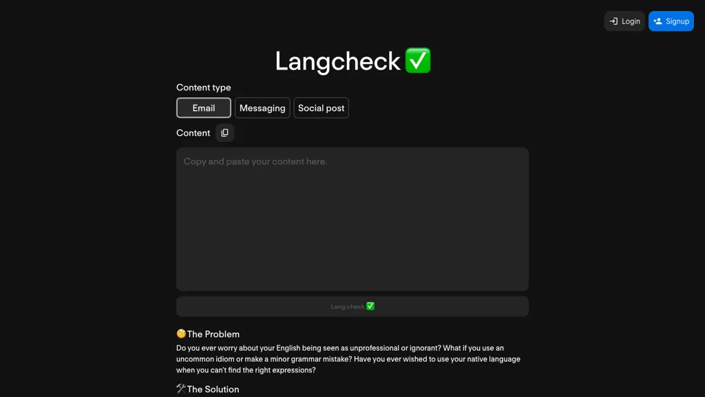 Langcheck website