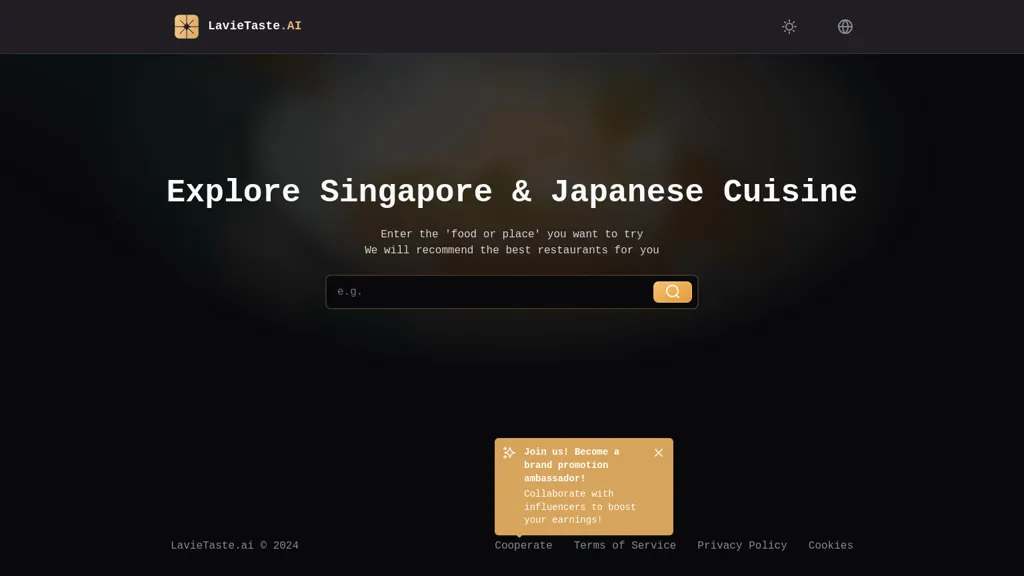 LavieTaste.AI website