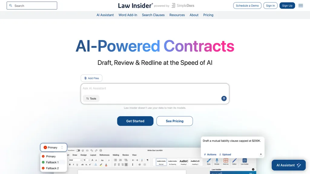 Law Insider AI tool screenshot