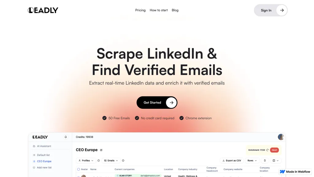 Leadly website