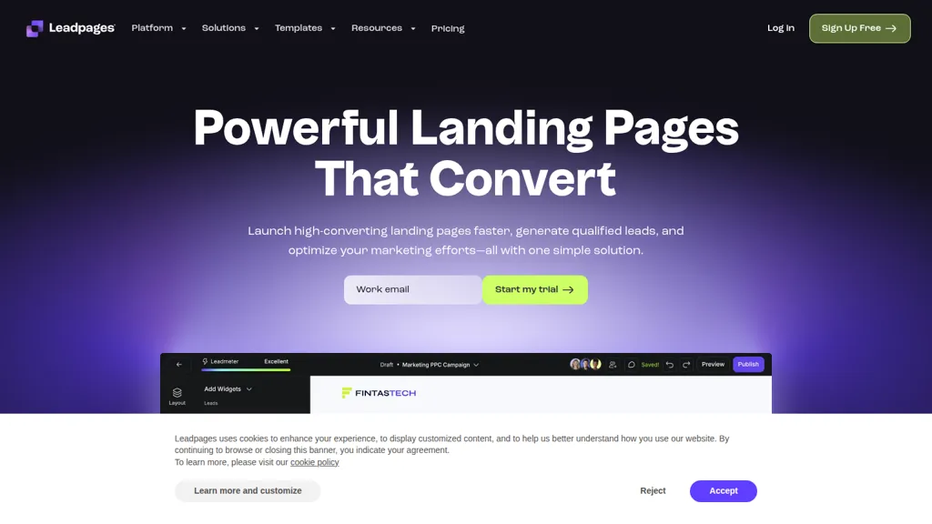 Leadpages AI tool screenshot