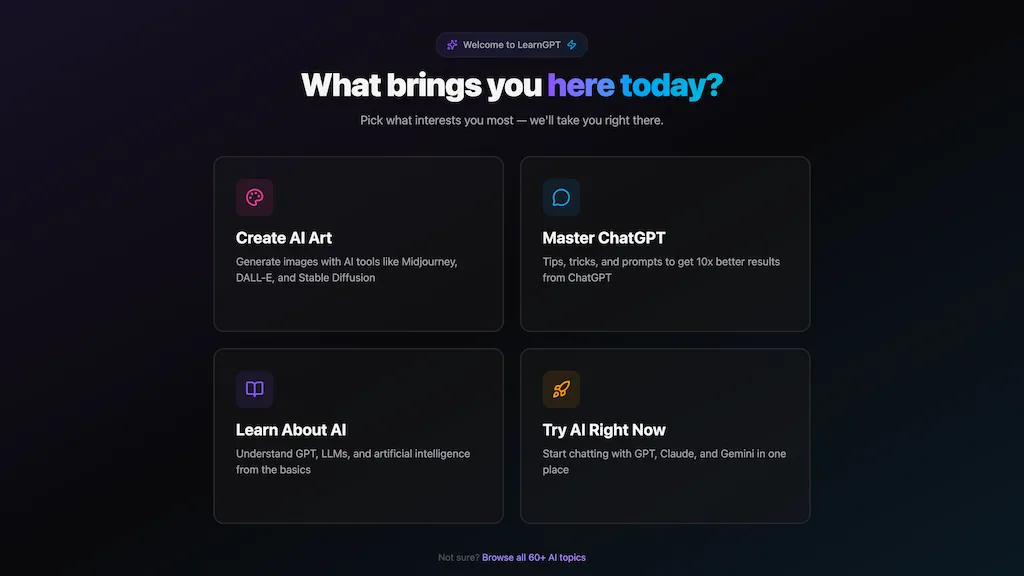 LearnGPT AI tool screenshot