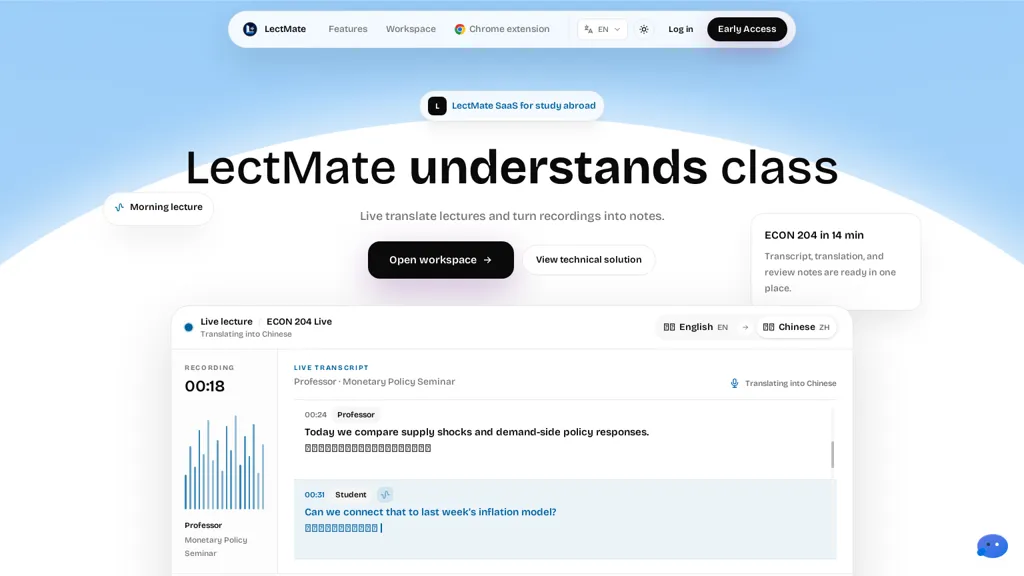 Lectmate AI tool screenshot