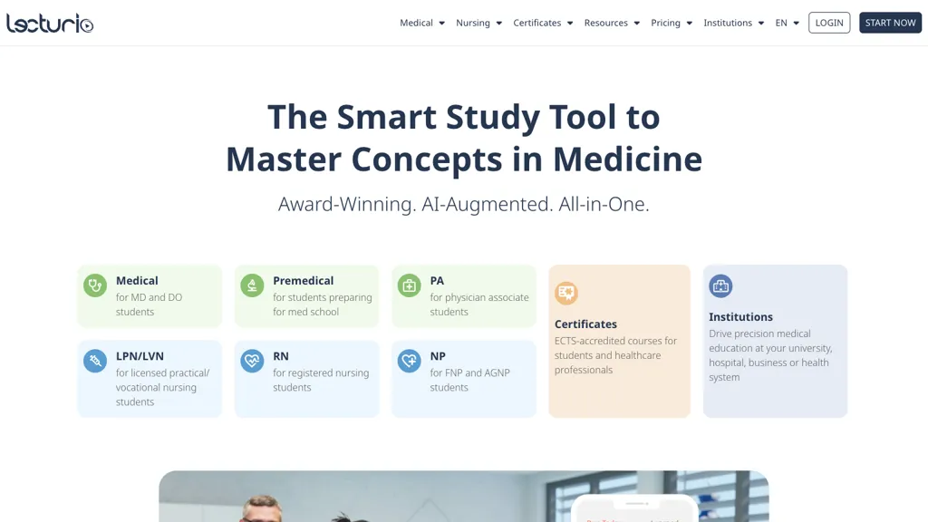 Lecturio AI tool screenshot