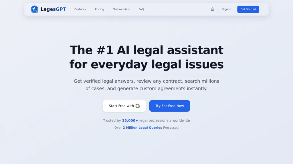 LegesGPT AI tool screenshot