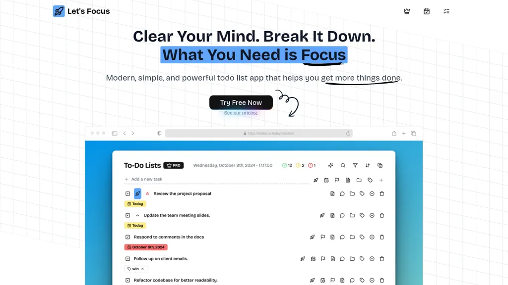 Let's Focus website