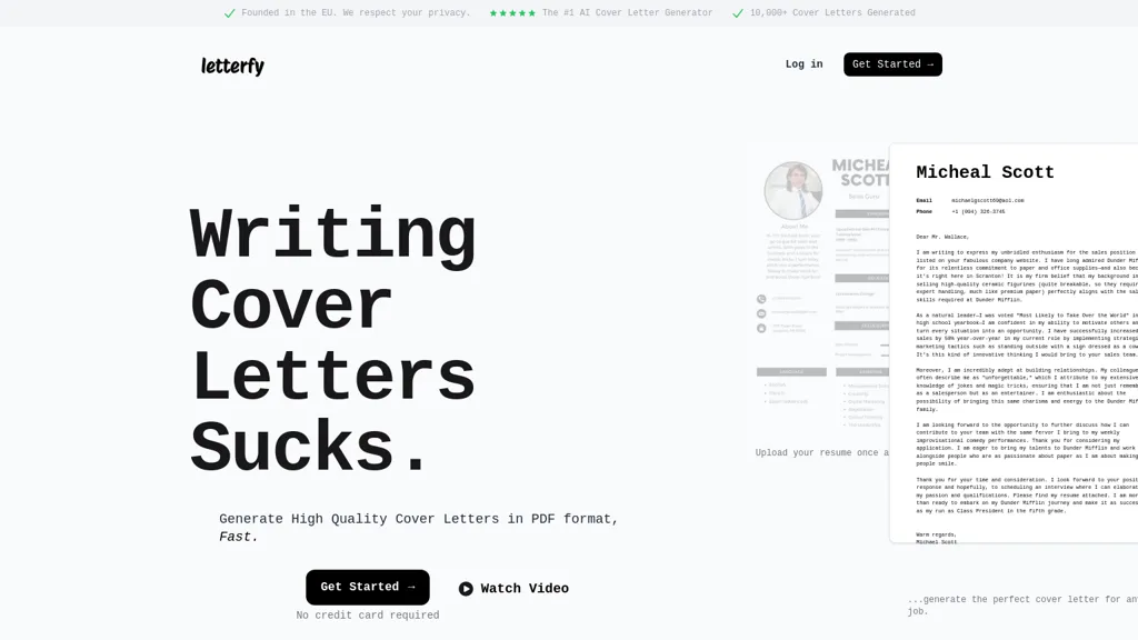Letterfy website