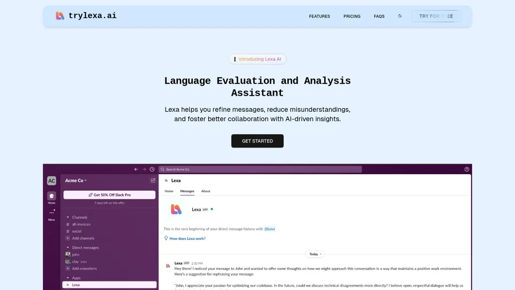 LexaAI website