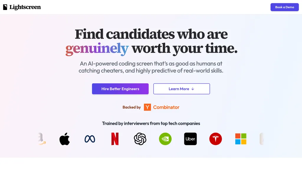 Lightscreen AI website