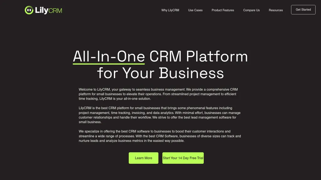 Lily CRM website