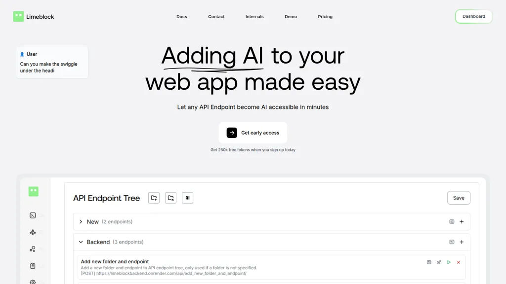 Limeblock AI tool screenshot