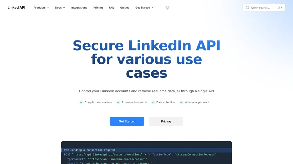 Linked API website