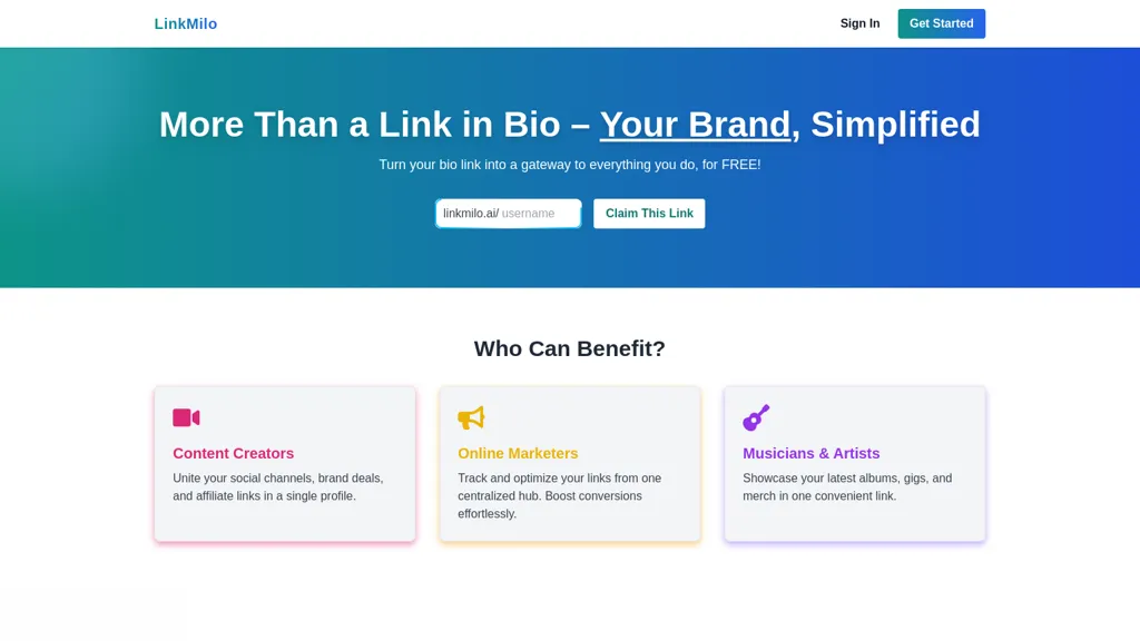 LinkMilo.AI AI tool screenshot