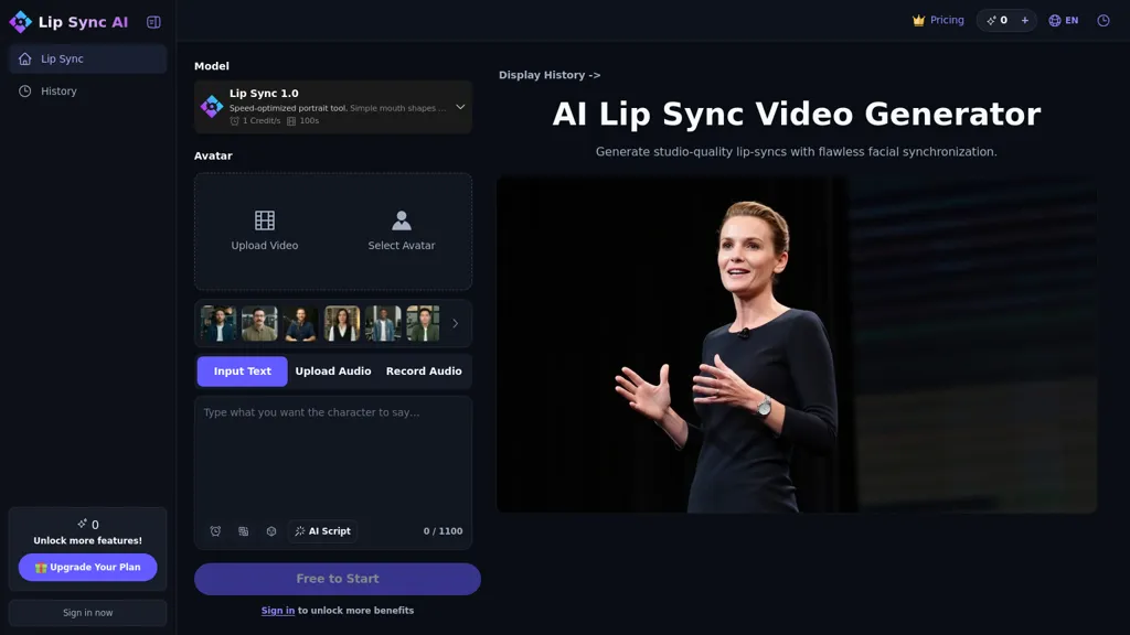 Lip Sync AI AI tool screenshot