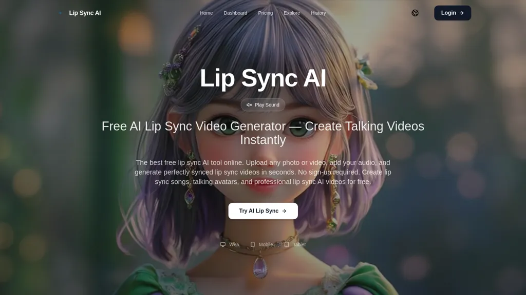 LipSyncAI.co AI tool screenshot