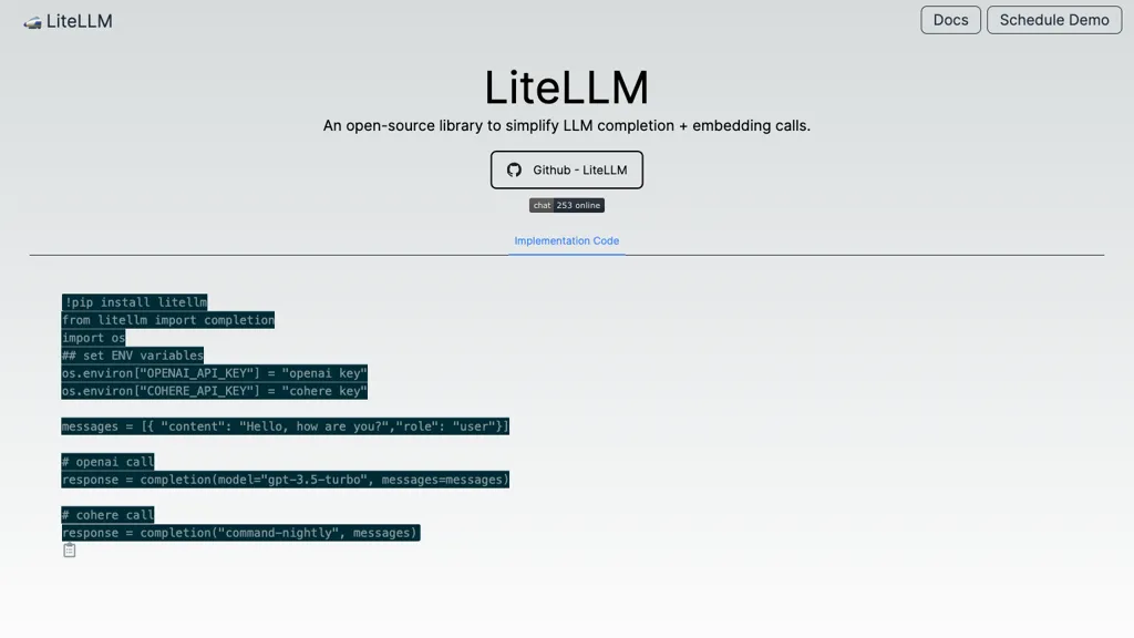 liteLLM website