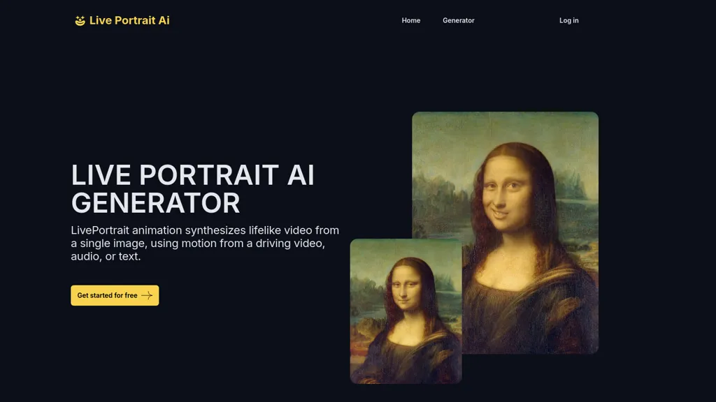 Live Portrait Ai Generator website