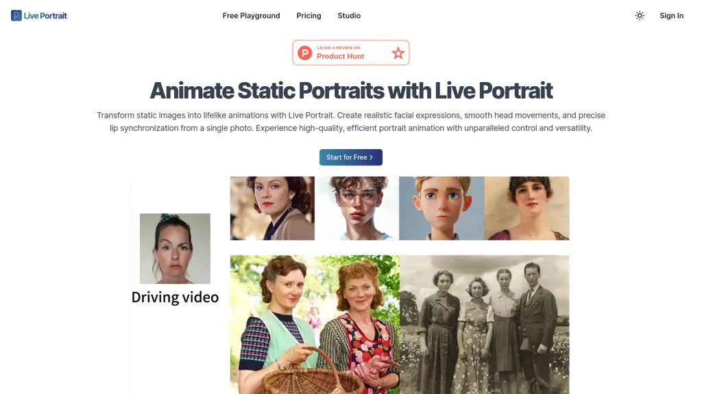 Live-Portrait.org website