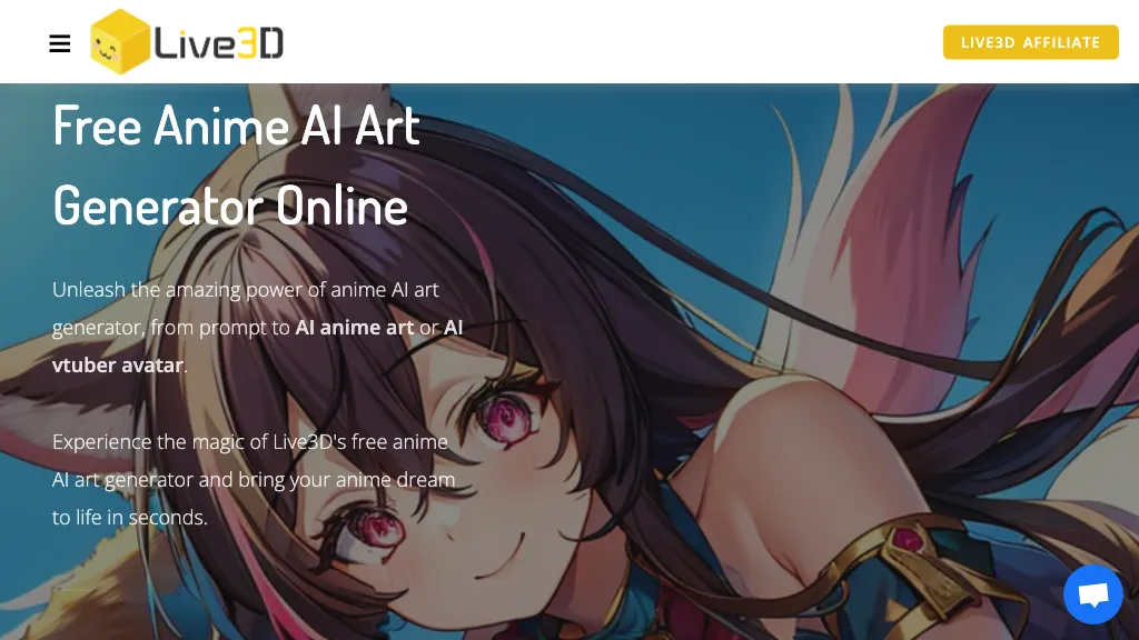Live3d Anime Generator website