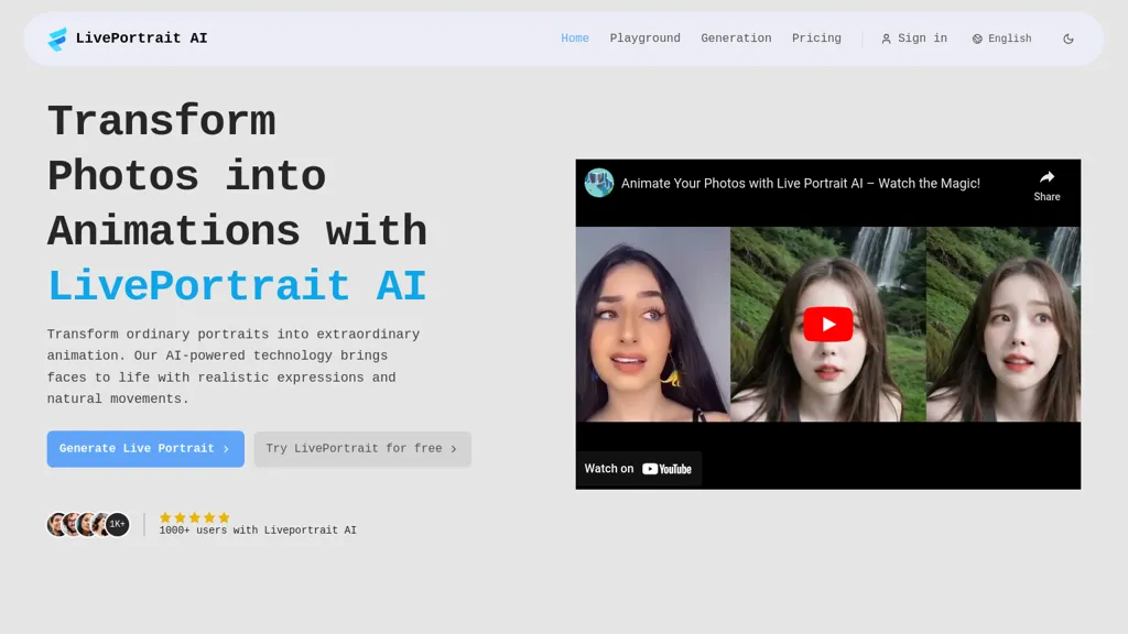 LivePortrait AI website