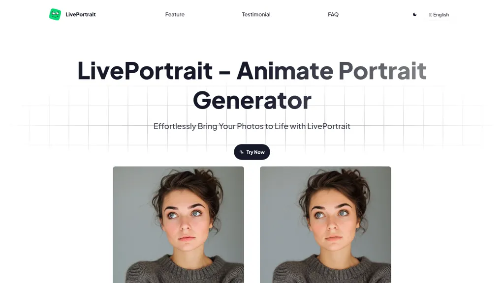 LivePortrait.co AI tool screenshot