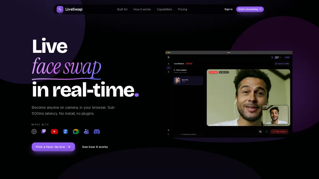 liveswap.io AI tool screenshot