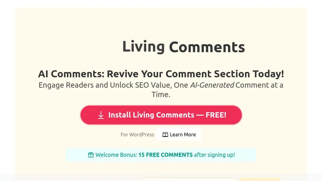Living Comments - Wordpress website