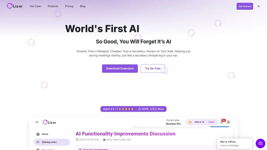Liznr AI tool screenshot