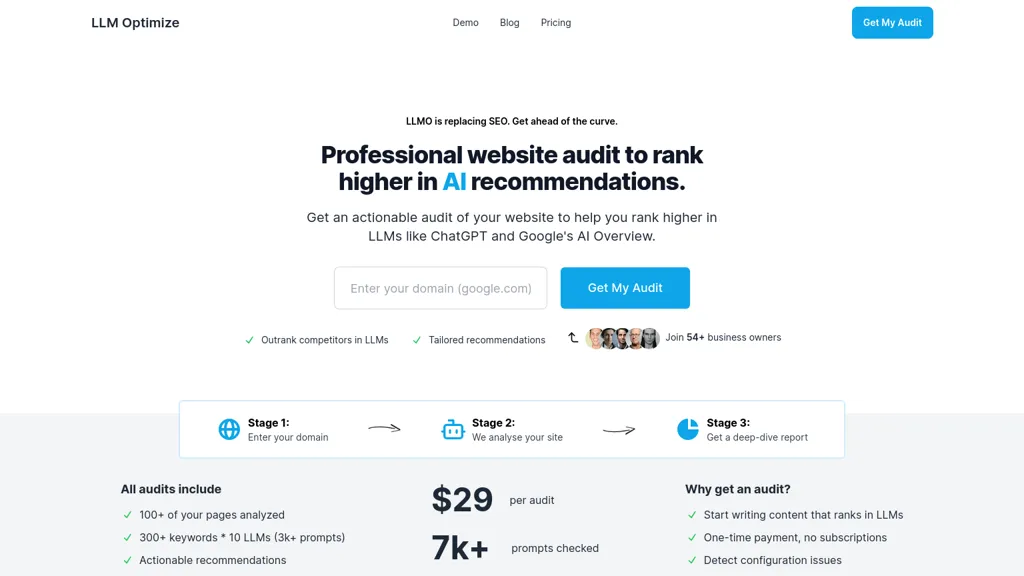 LLM Optimize website