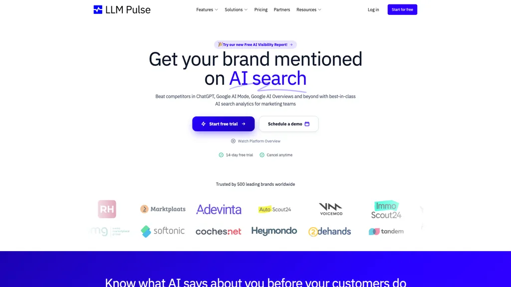 LLM Pulse AI tool screenshot